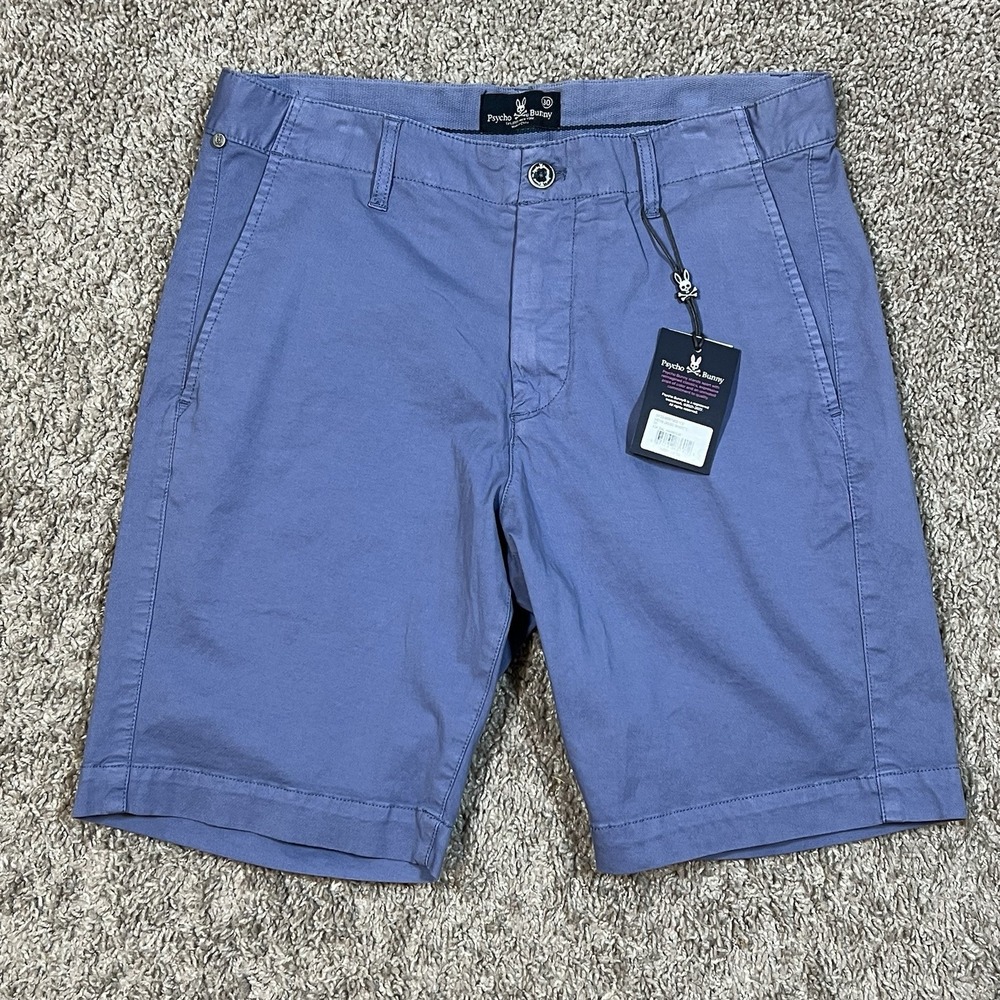Psycho Bunny Diego Stretch Chino Short 30 Bal Harbour Blue Preppy Classic